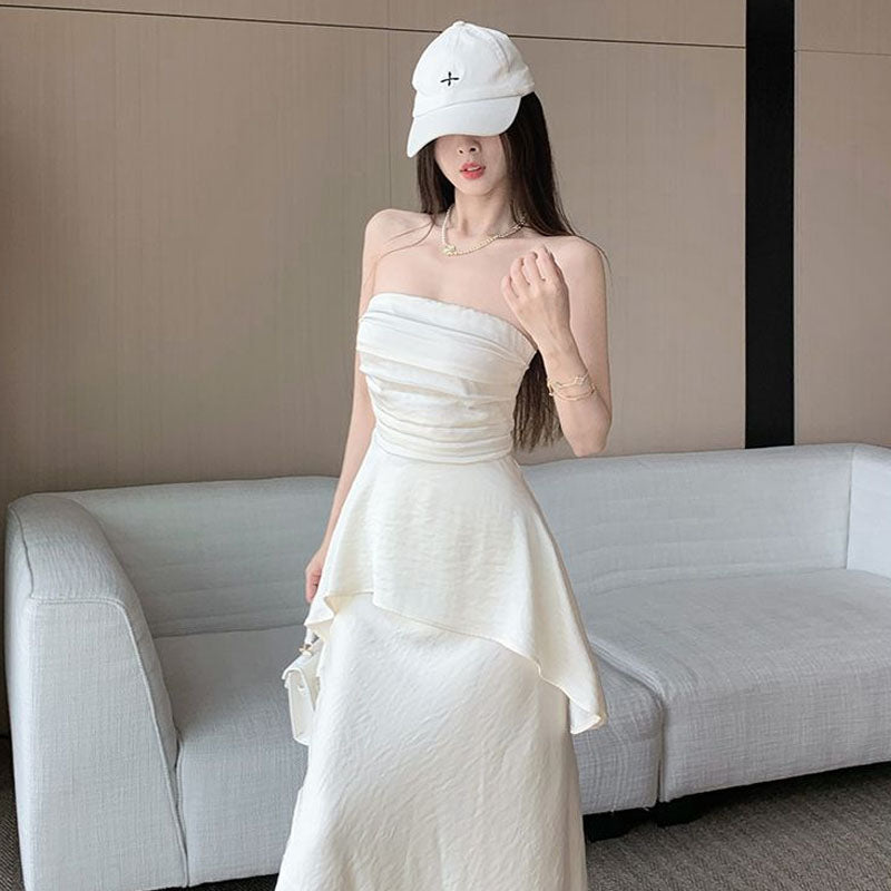 Eterna Strapless Peplum Gown