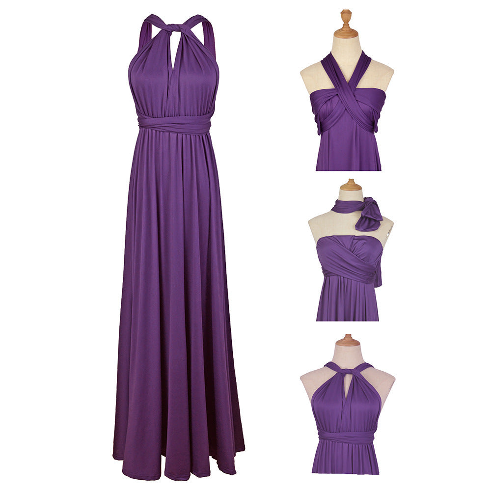 Royal Purple Halter Evening Gown