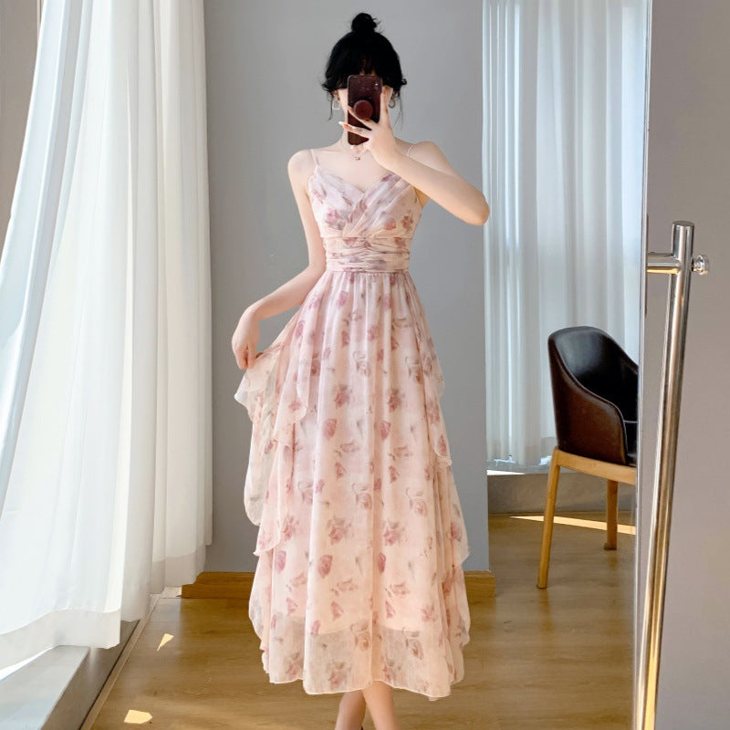 Whispering Petals Layered Maxi Dress [Without Shrug]