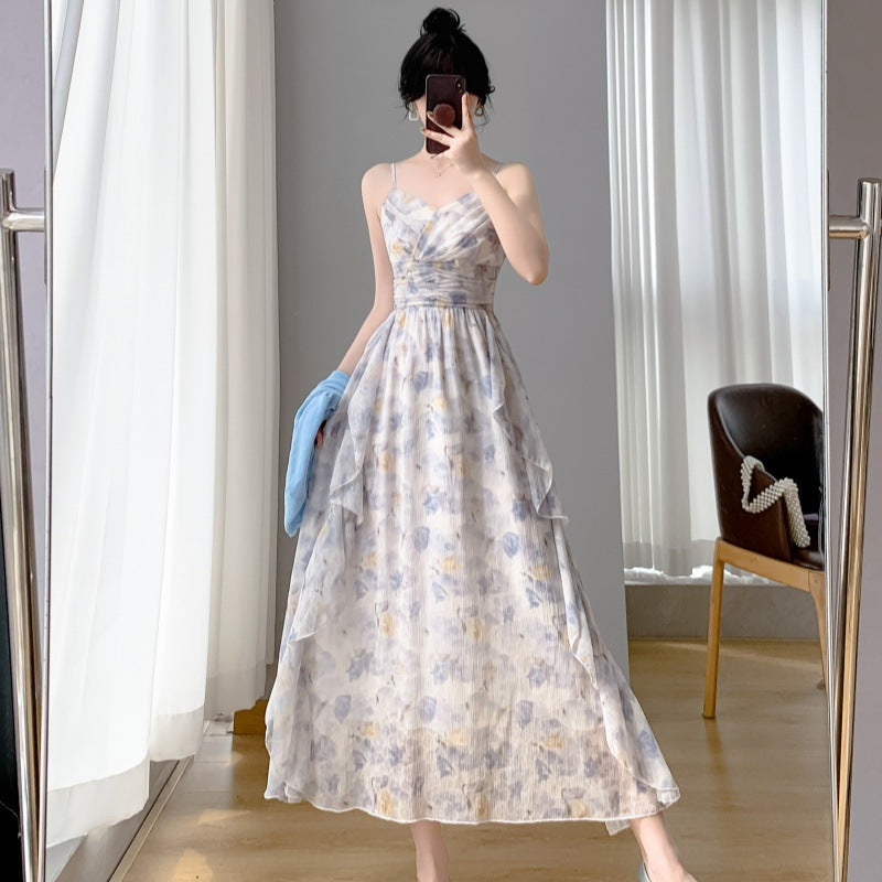 Whispering Petals Layered Maxi Dress [Without Shrug]